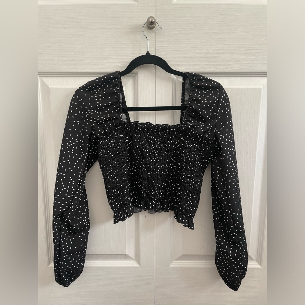 Polka Dot Square Neck Top
